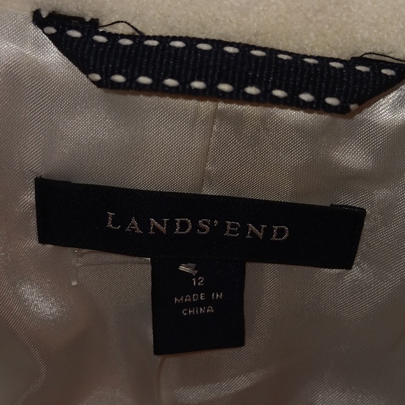 Lands End ivory wool blend blazer NWOT - Picture 5 of 6